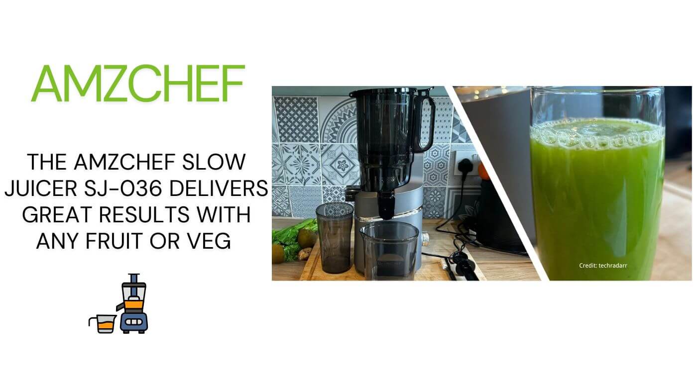 The Amzchef Slow Juicer SJ-036 delivers great results with any fruit or veg