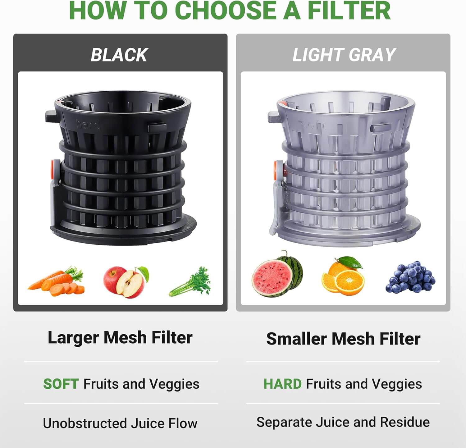 AMZCHEF Cold Press Juicer Machines 4.5-inch Wide Feeding Chute