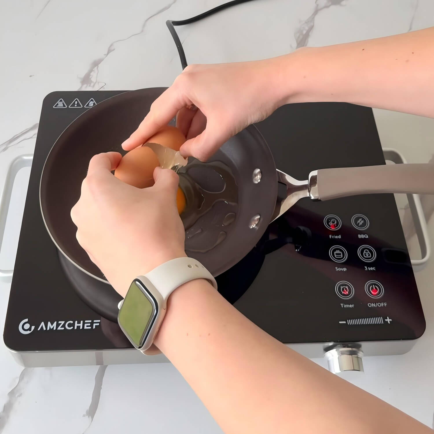 AMZCHEF 1400W Single Burner Electric Ceramic Cooktop Knob Control BM1201