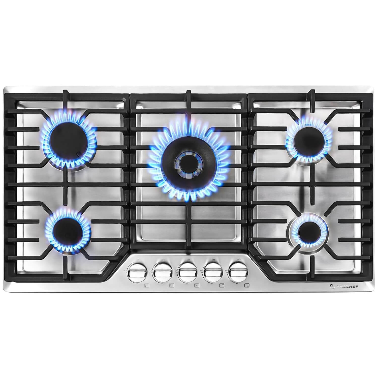 AMZCHEF 30" 36" Gas Cooktop with 5 Made in Italy SABAF Power Burners