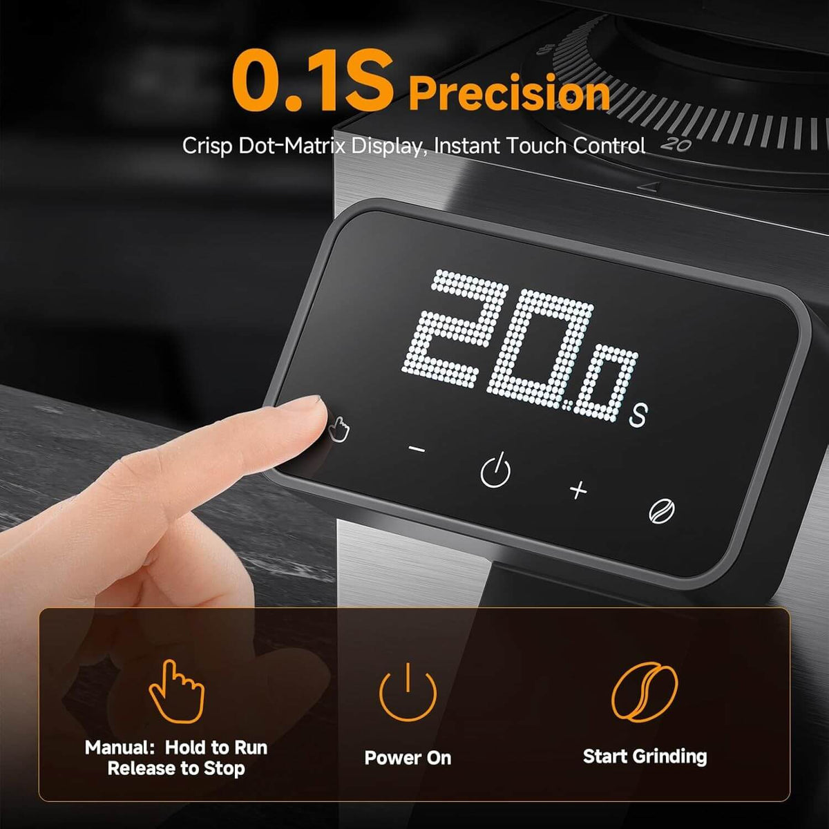 AMZCHEF Coffee Grinder with Precision Timer