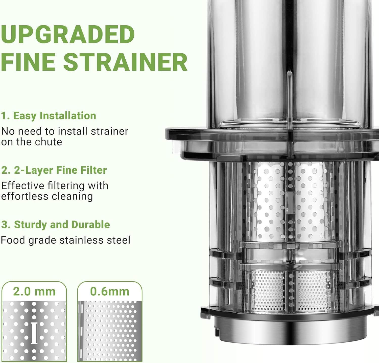 Amzchf Juicer Machine with Large Feed Chute 3.1" for Whole Fruits