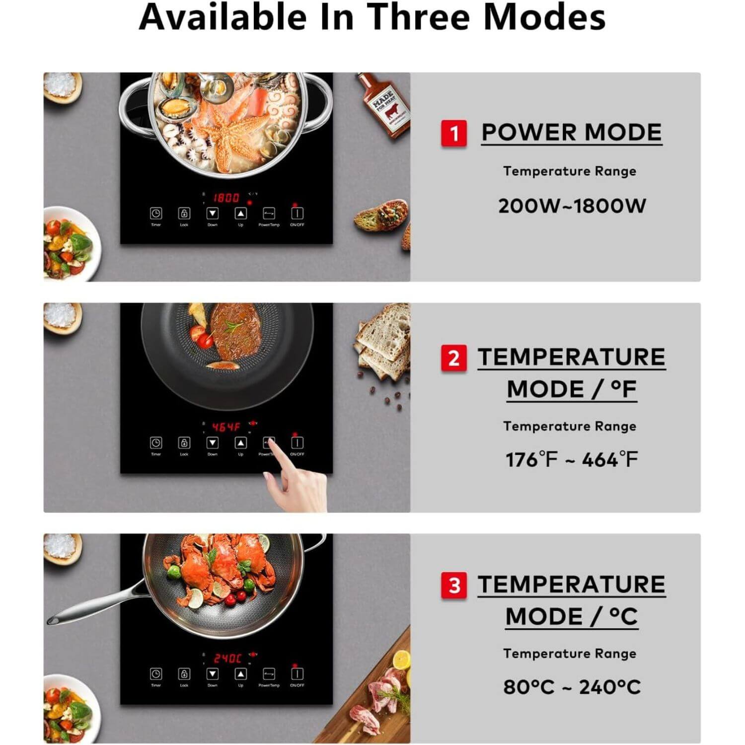 AMZCHEF Induction Cooktop Portable 1800W for RV