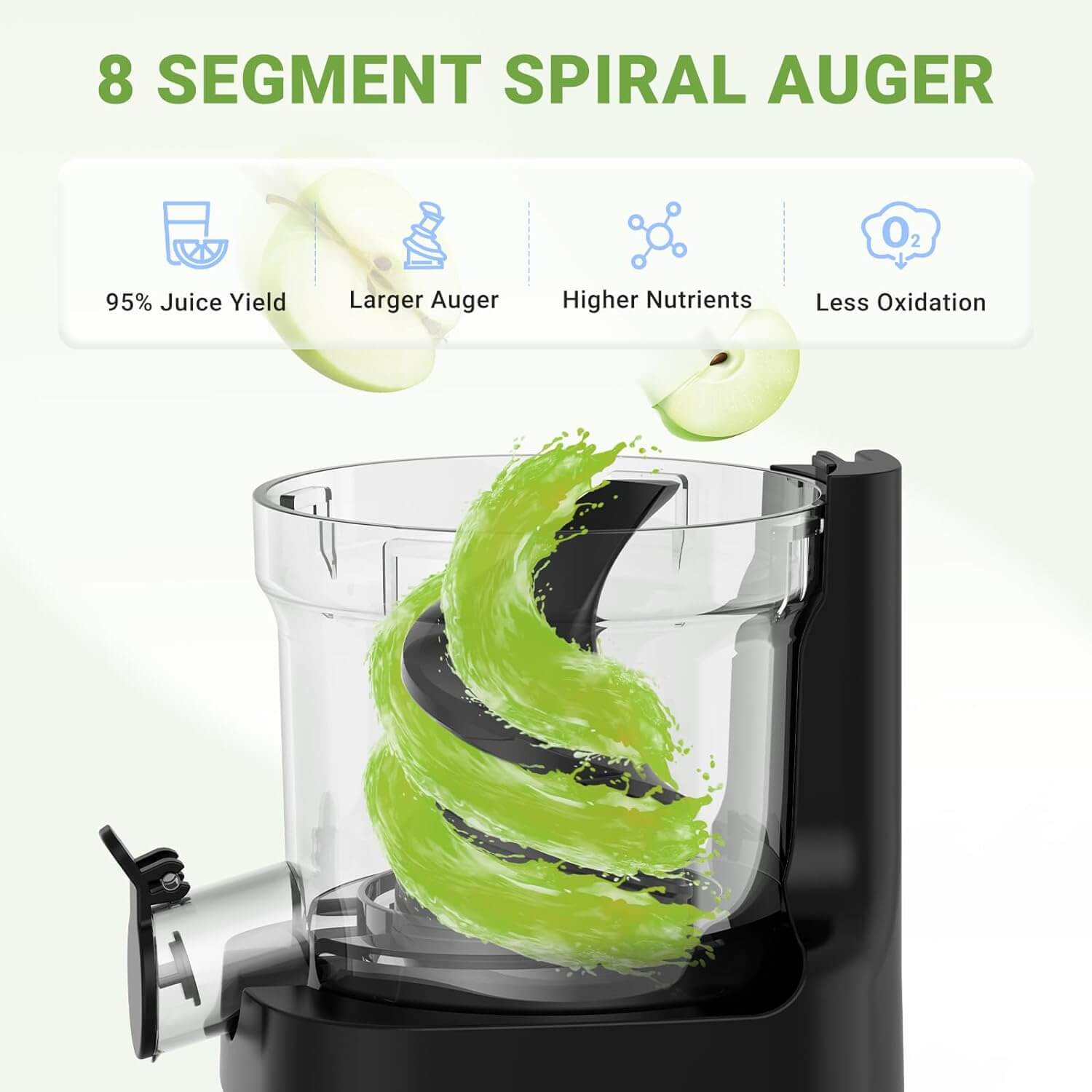 Amzchf Juicer Machine with Large Feed Chute 3.1" for Whole Fruits