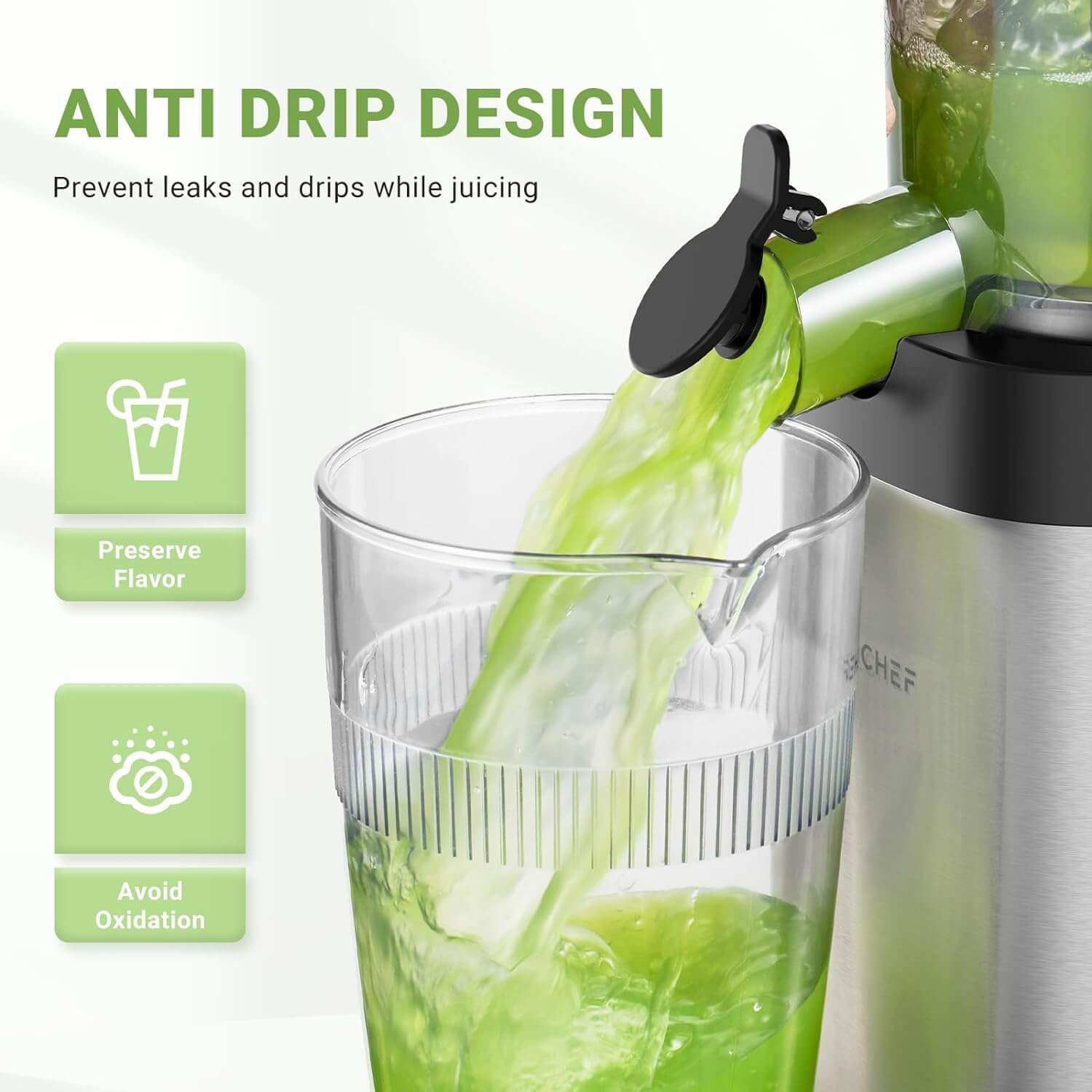 Amzchf Juicer Machine with Large Feed Chute 3.1" for Whole Fruits