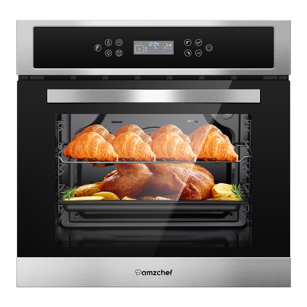 AMZCHEF 24" 2.5 Cu.ft. Built-in Electric Wall Oven with 8 Cooking Functions