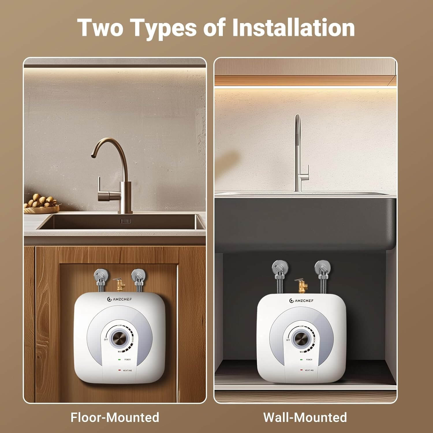 AMZCHEF Electric Mini-Tank Water Heater 2.12 Gallon/7L