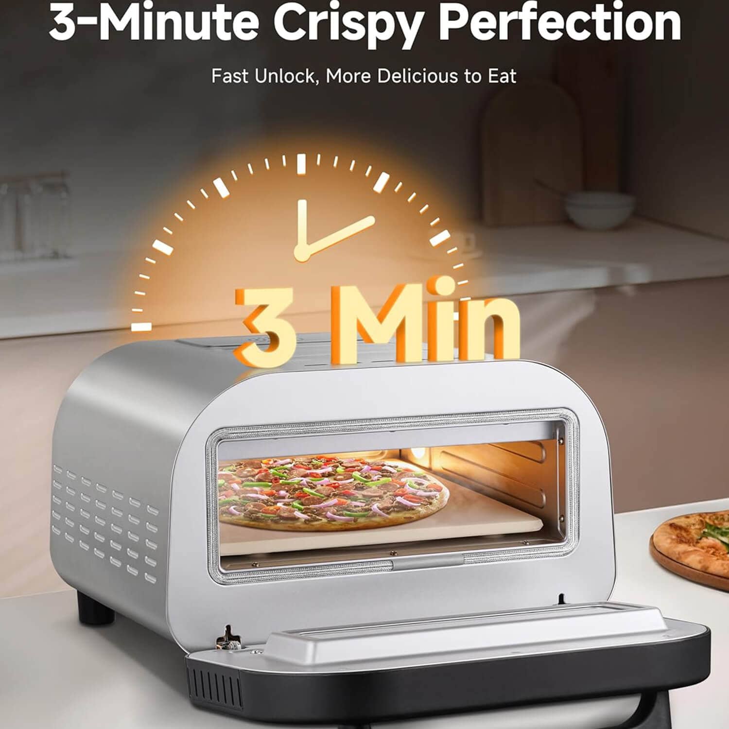 AMZCHEF Pizza Oven Heats up to 840°F Makes 12 Inch Pizzas