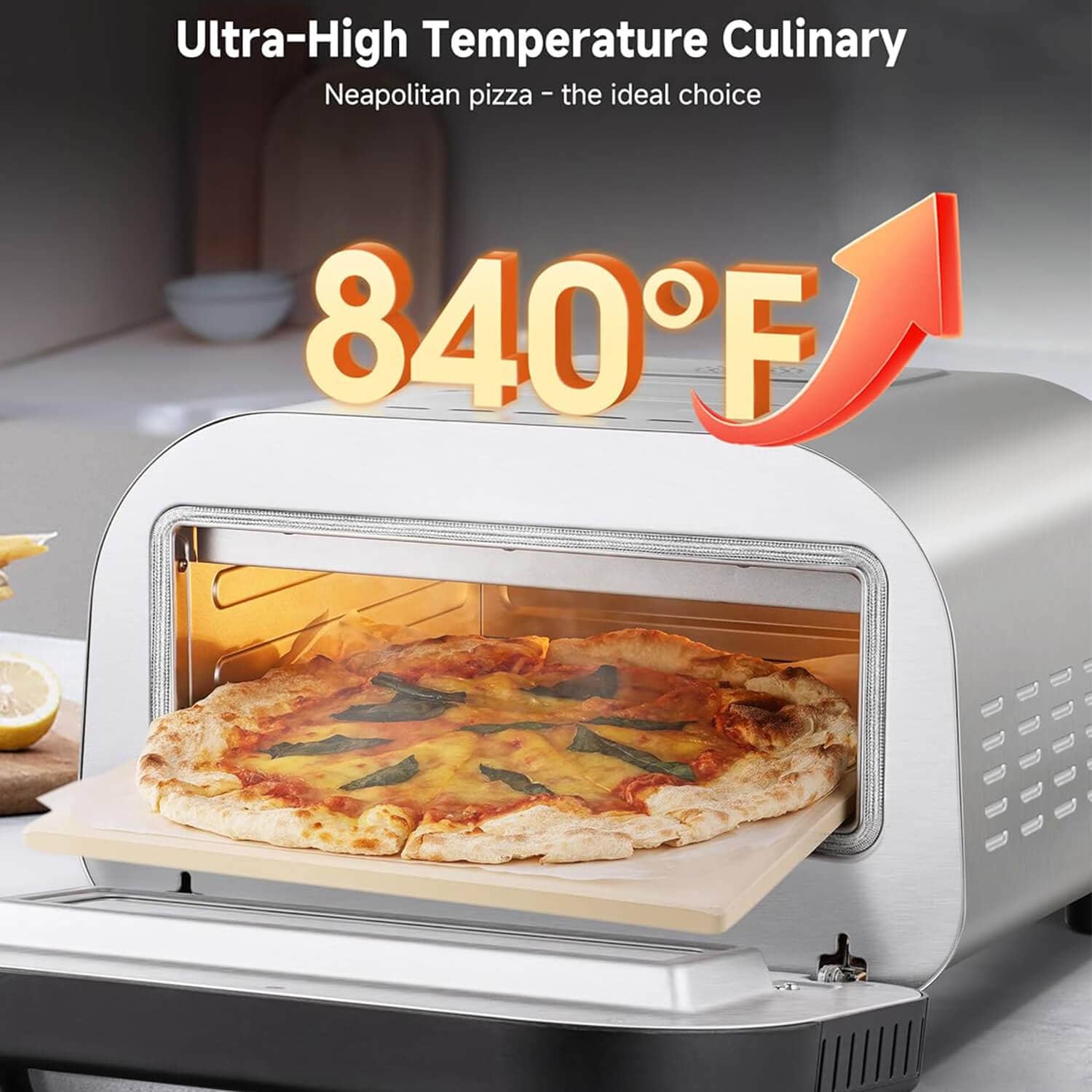 AMZCHEF Pizza Oven Heats up to 840°F Makes 12 Inch Pizzas