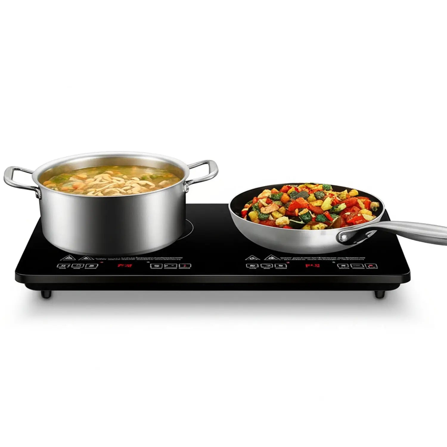AMZCHEF Portable Double Induction Cooktop 2 Burner Electric Cooktop For House