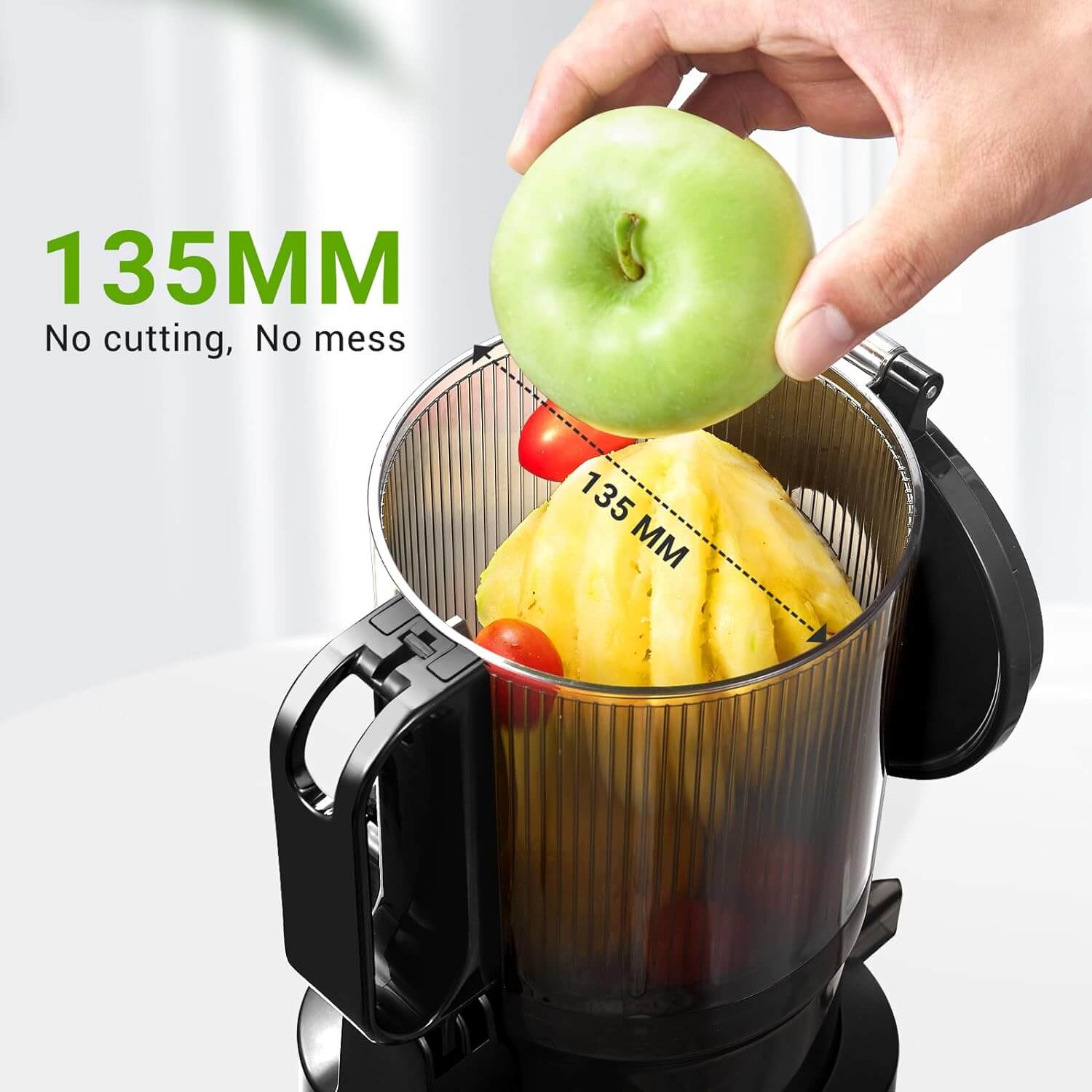 AMZCHEF Masticating Juicer 5.8-Inch Self-Feeding Black