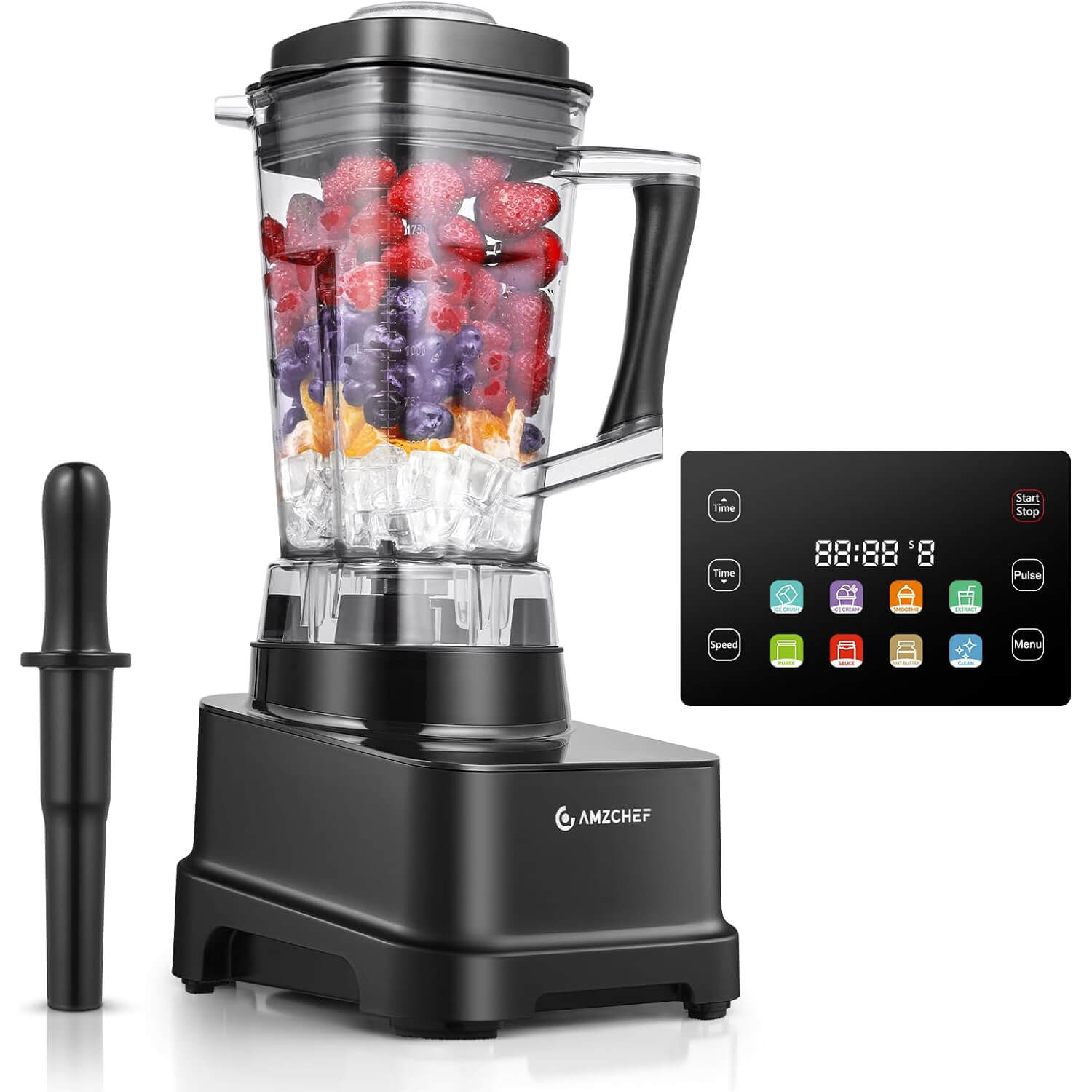 AMZCHEF 8-IN-1 Professional Blenders 2025 with LED Panel Touch Control 2000W