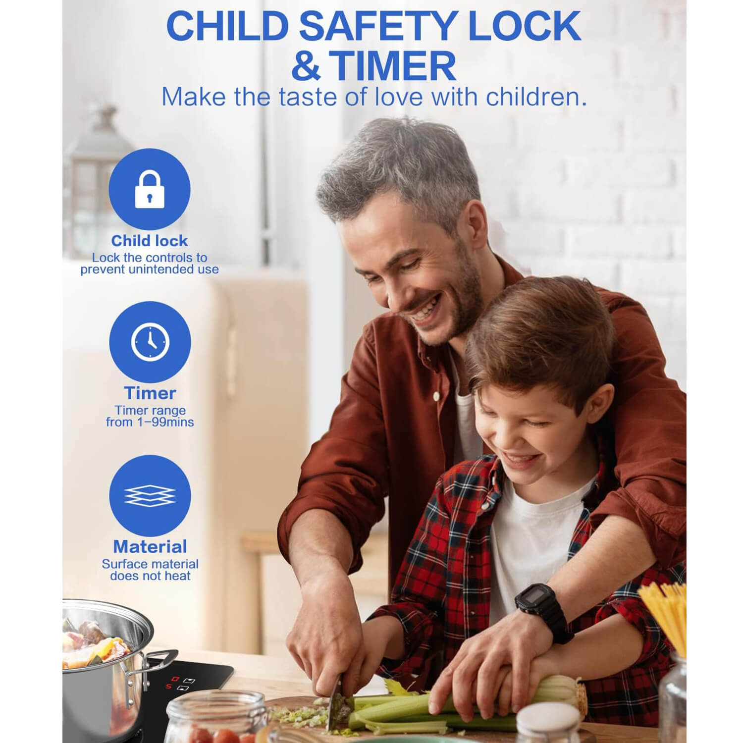 AMZCHEF 12 Inch Electric Stove Hob 2 Burners 1800W