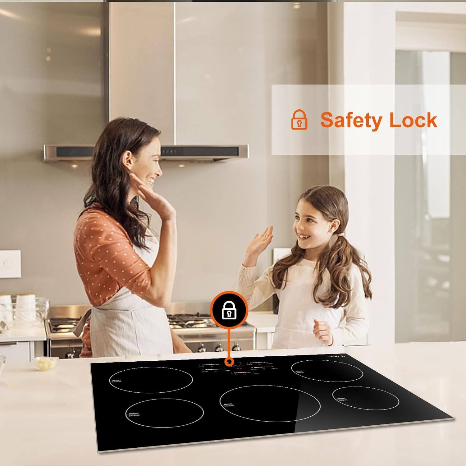 AMZCHEF Induction Cooktop with 5 BOOST Burners 30 Inch 10600W