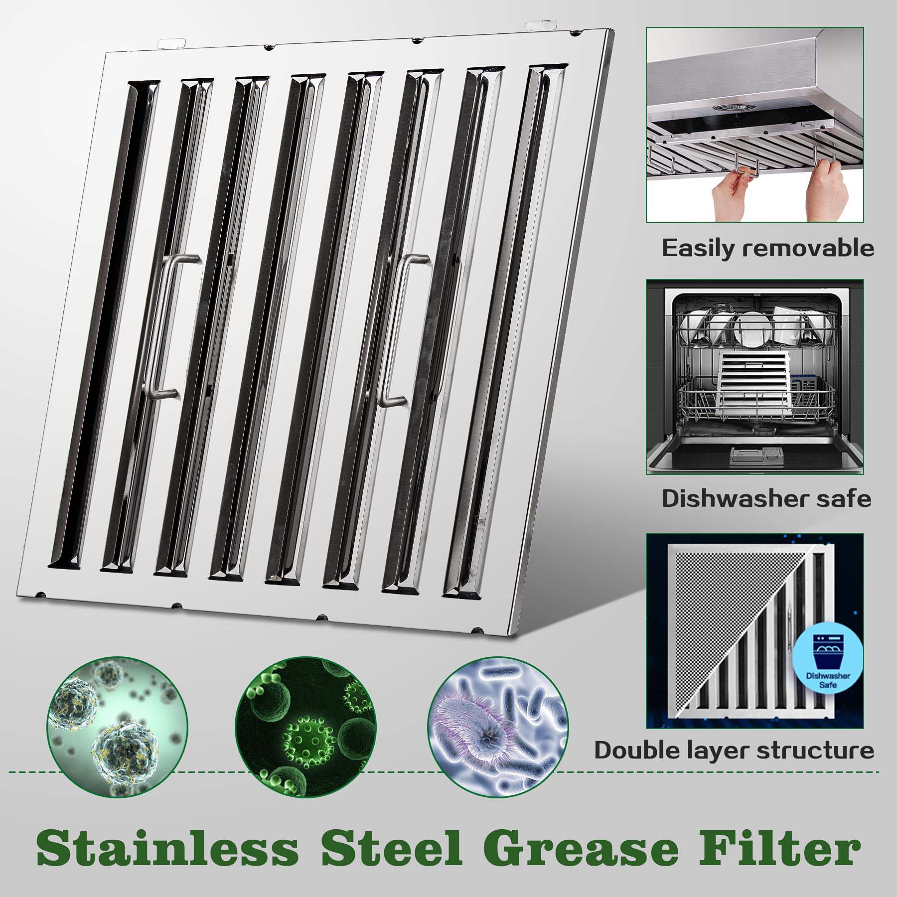 AMZCHEF Wall Mount Range Hoods 30 inch Button 2