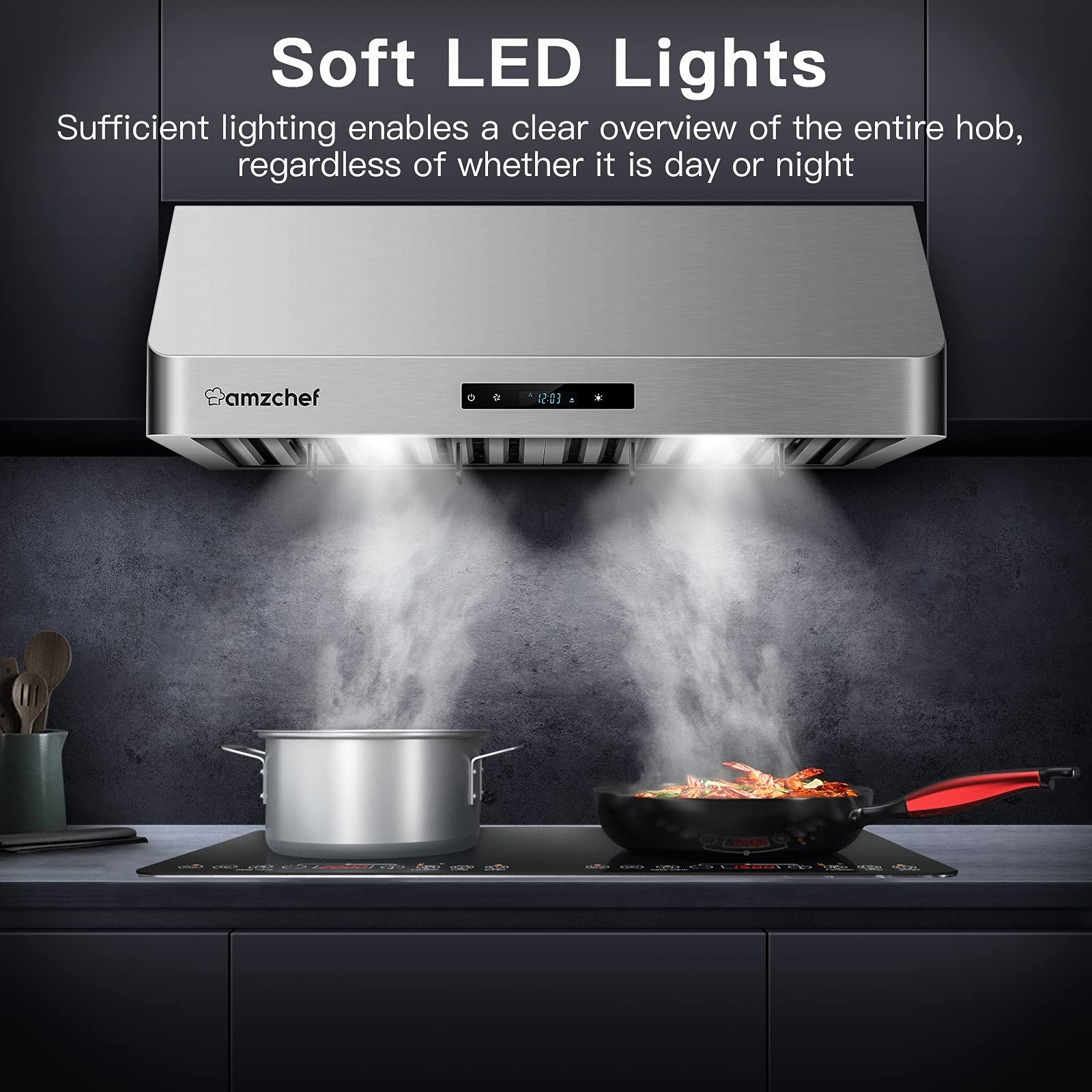 AMZCHEF Wall Mount Range Hoods 30 inch Touch screen