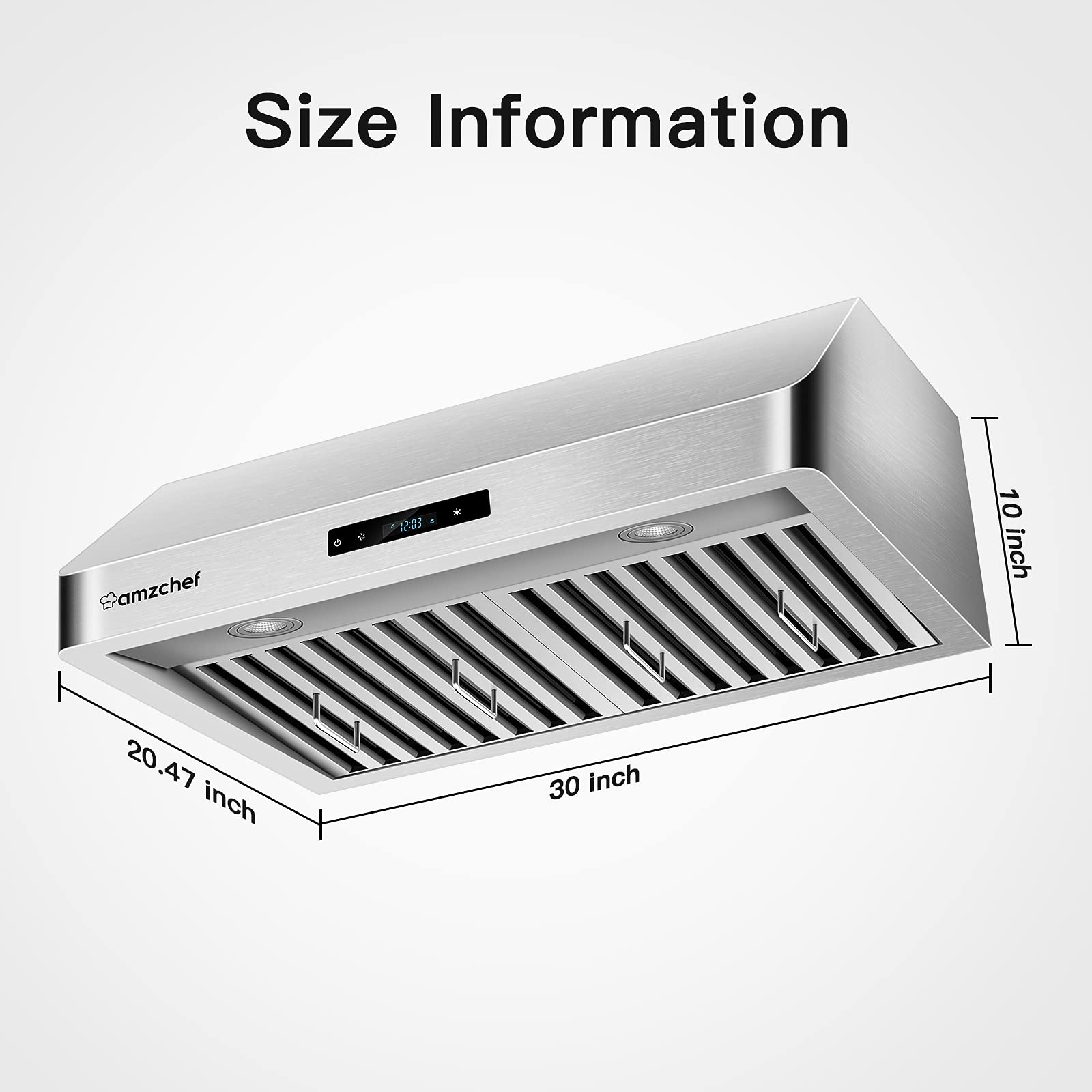 AMZCHEF Wall Mount Range Hoods 30 inch Touch screen