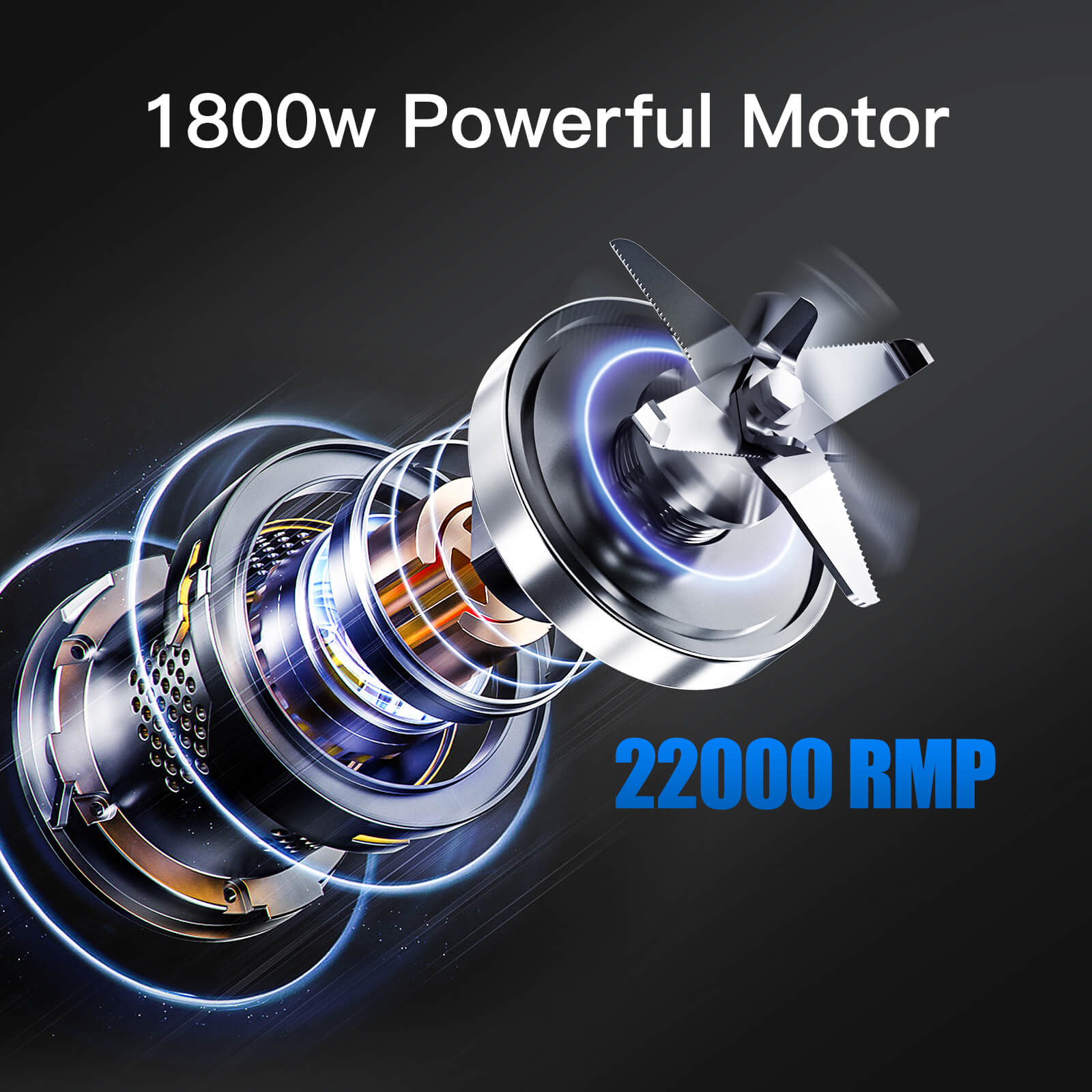 AMZCHEF ZM5003 Smoothie Countertop High-Speed Blender 1800W