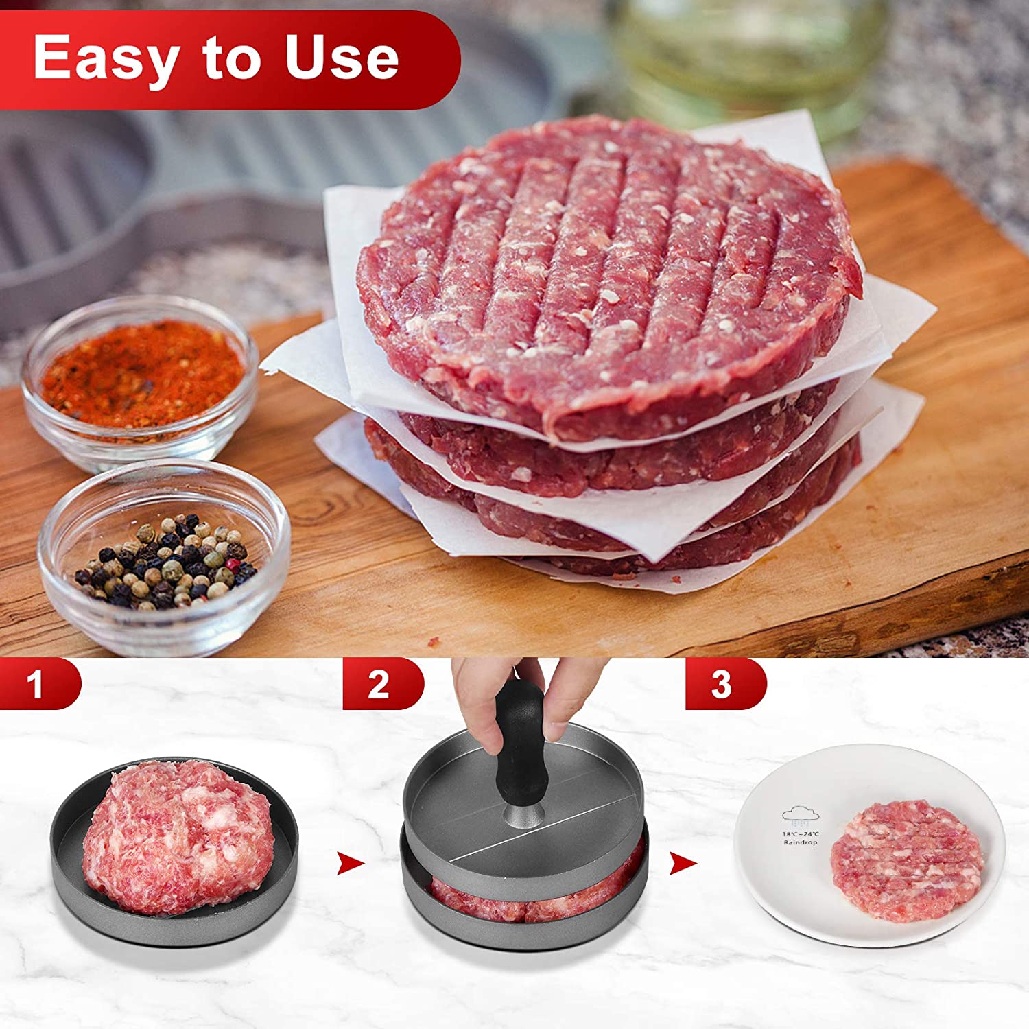 Metal Food Grinder Attachment for KitchenAid Stand Mixers, AMZCHEF Meat Grinder Attachment Included 3 Sausage Stuffer Tubes & A Holder,4 Grinding Plates,2 Grinding Blades, Burger Press,Cleaning Brush