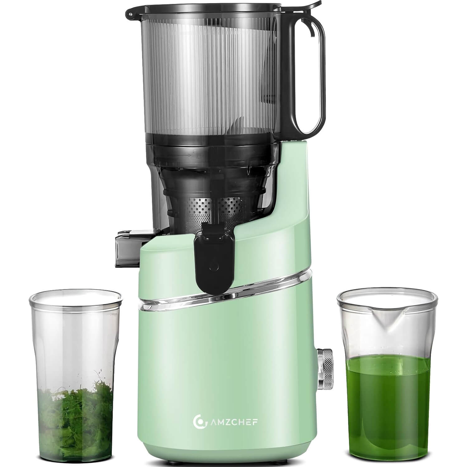 AMZCHEF Masticating Juicer 5.3-Inch Self-Feeding Green