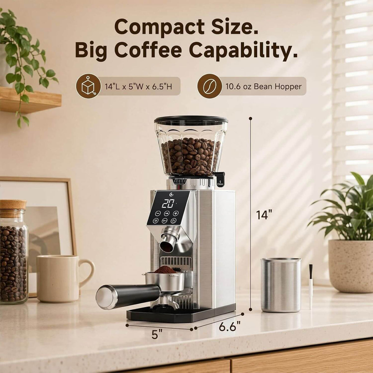 AMZCHEF Conical Burr Coffee Grinder 45 Settings Low Mess