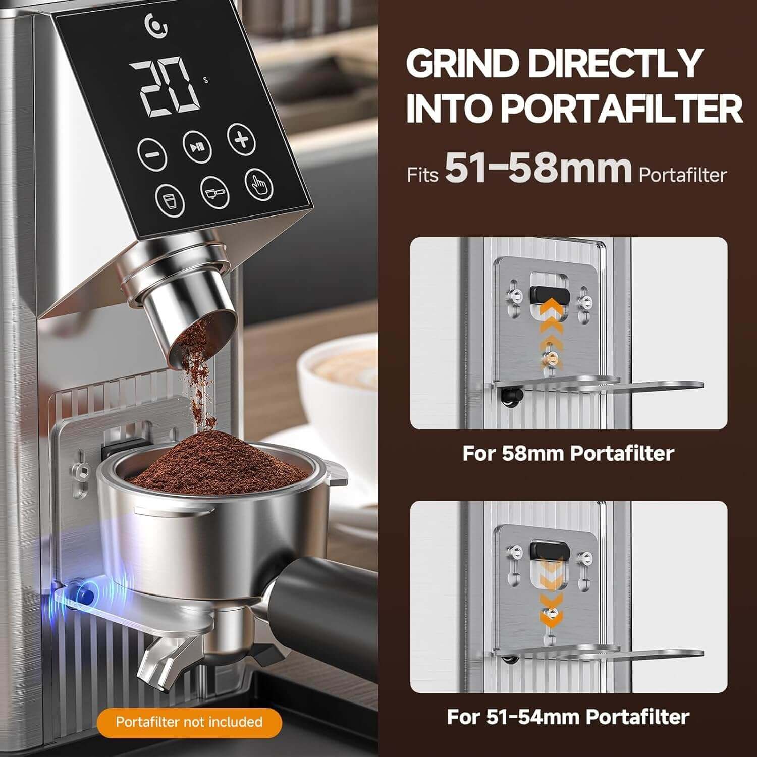 AMZCHEF Burr Coffee Grinder with Timer