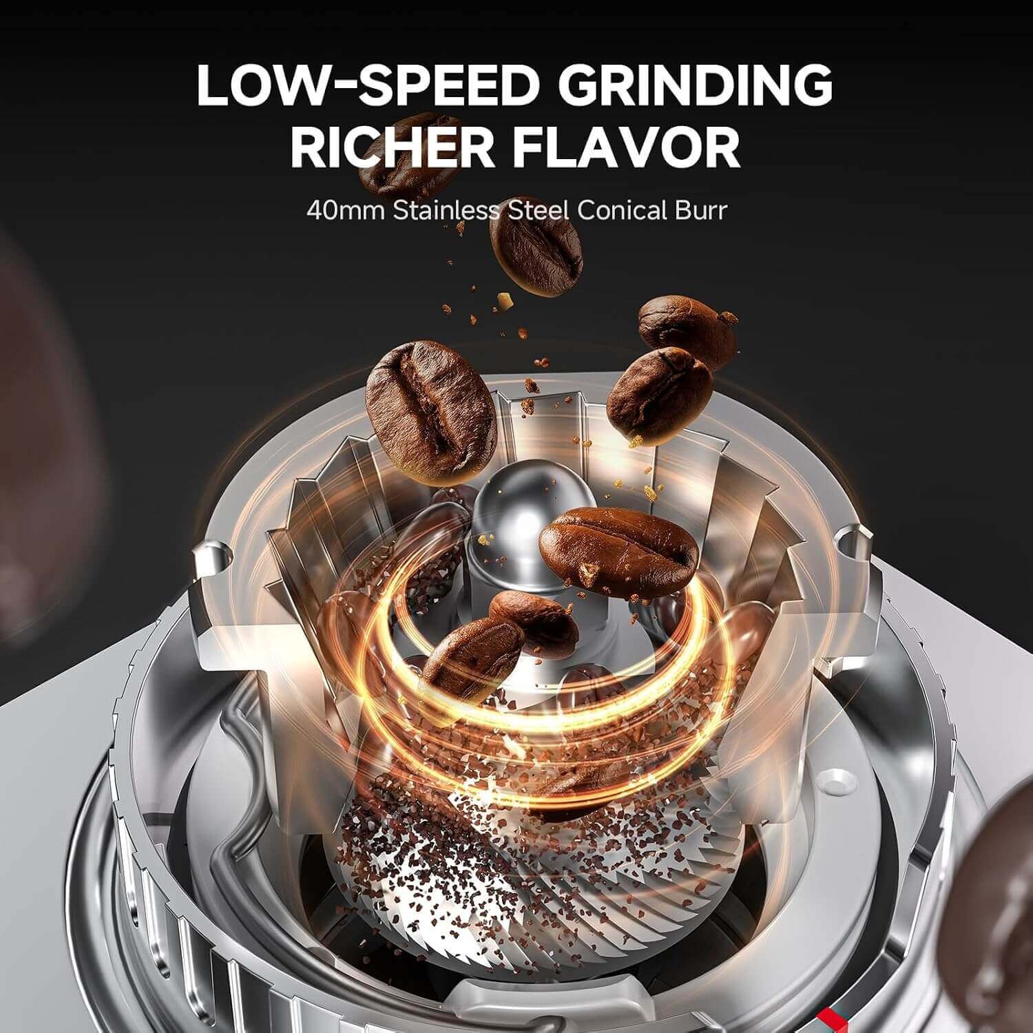 AMZCHEF Coffee Grinder with Dosing Control