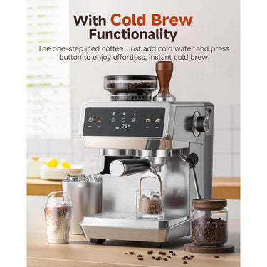 AMZCHEF Espresso Maker With Adjustable Grind Settings