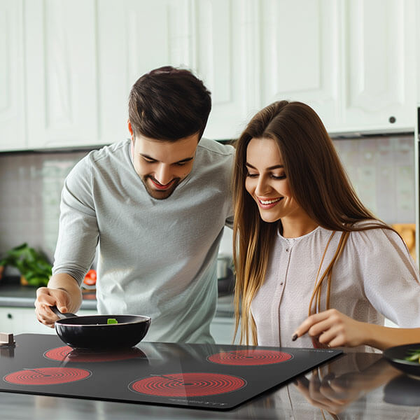AMZCHEF 30 Inch Upgraded 6700W Knob Control Built-in Ceramic Cooktop — 67HLA30K2