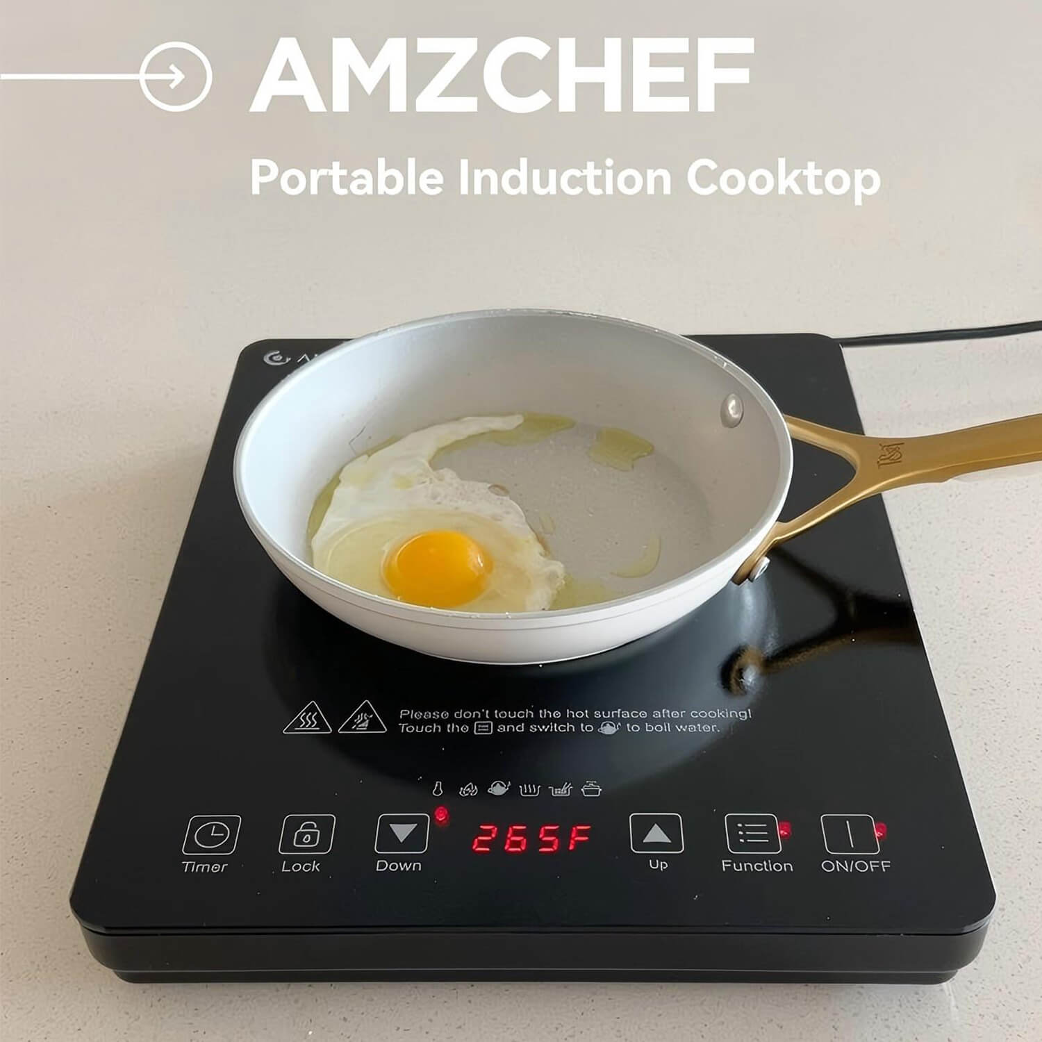 AMZCHEF Portable Induction Cooktop 20 Power Levels