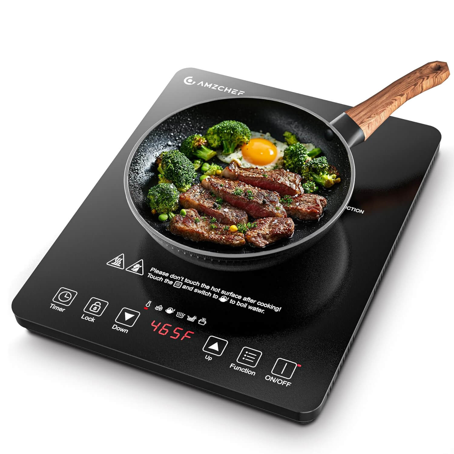 AMZCHEF Portable Induction Cooktop 20 Power Levels