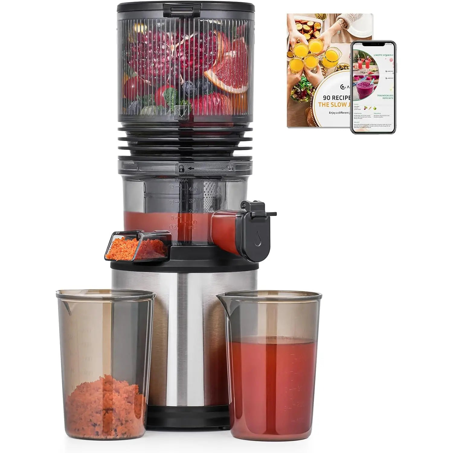 AMZCHEF Cold Press Juicer Machine With 6" Extra-Wide Feed Chute For Family