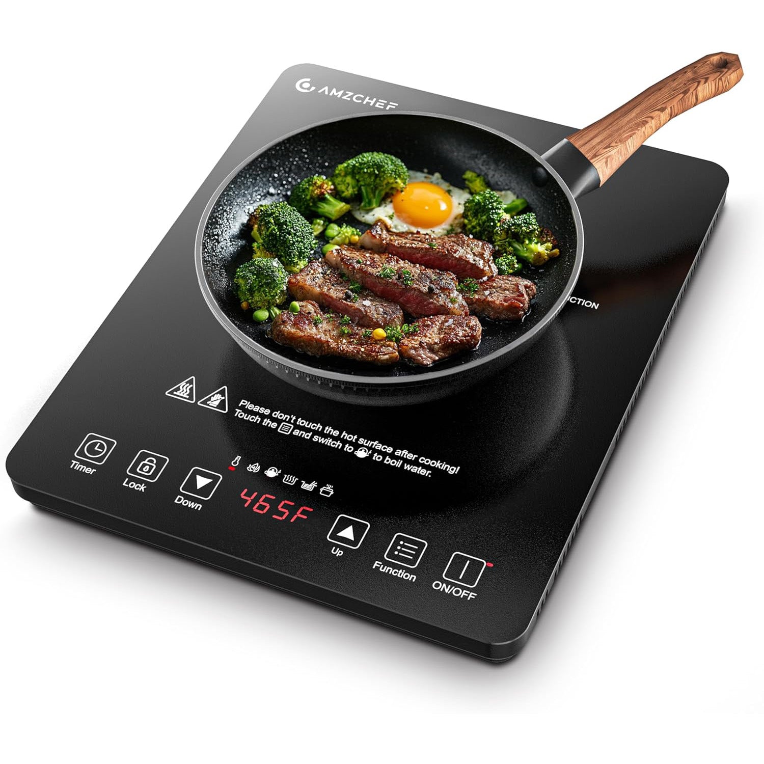 AMZCHEF 1800W Portable Induction Cooktop with Timer