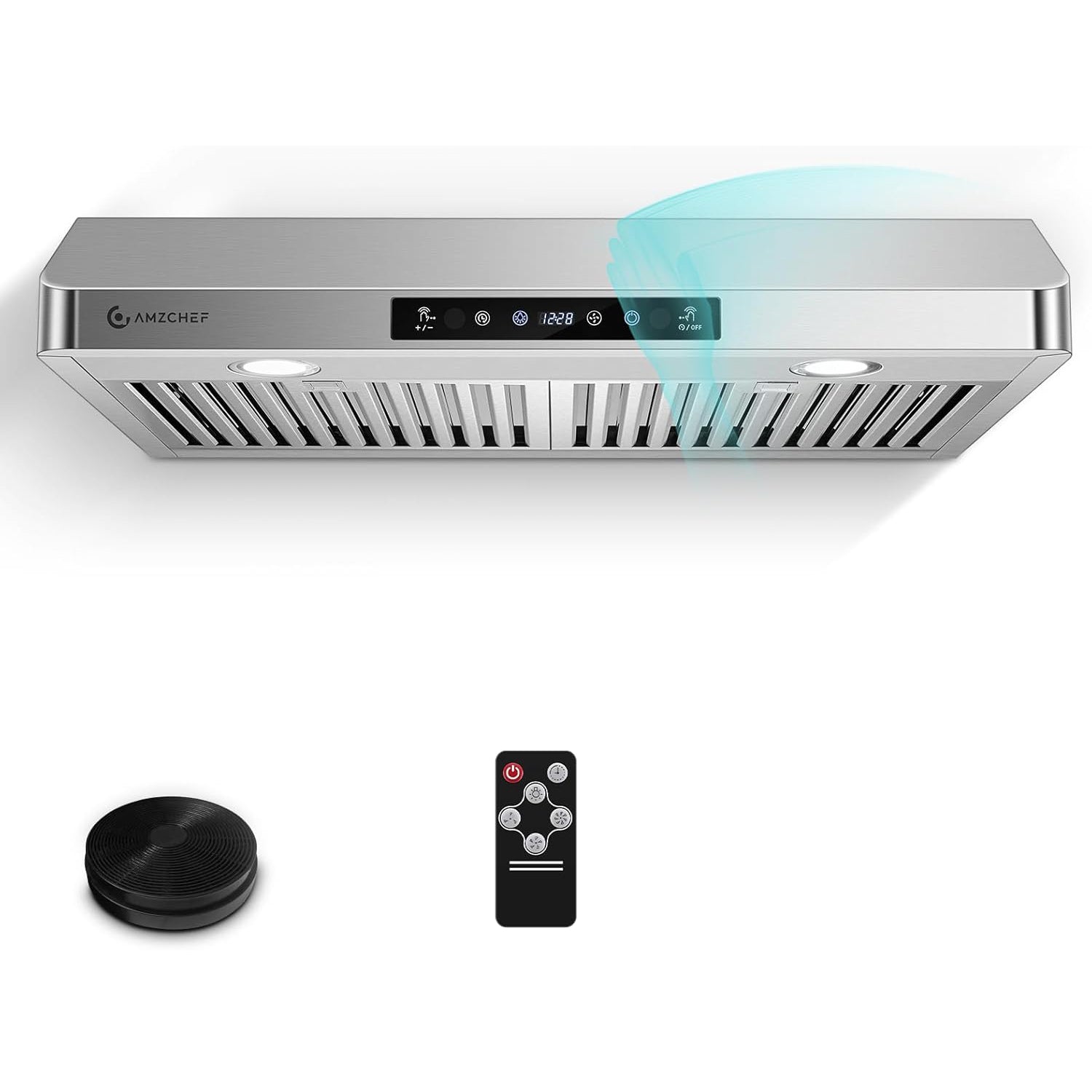 AMZCHEF 30 Inch Under Cabinet Range Hood 750 CFM with Remote Control