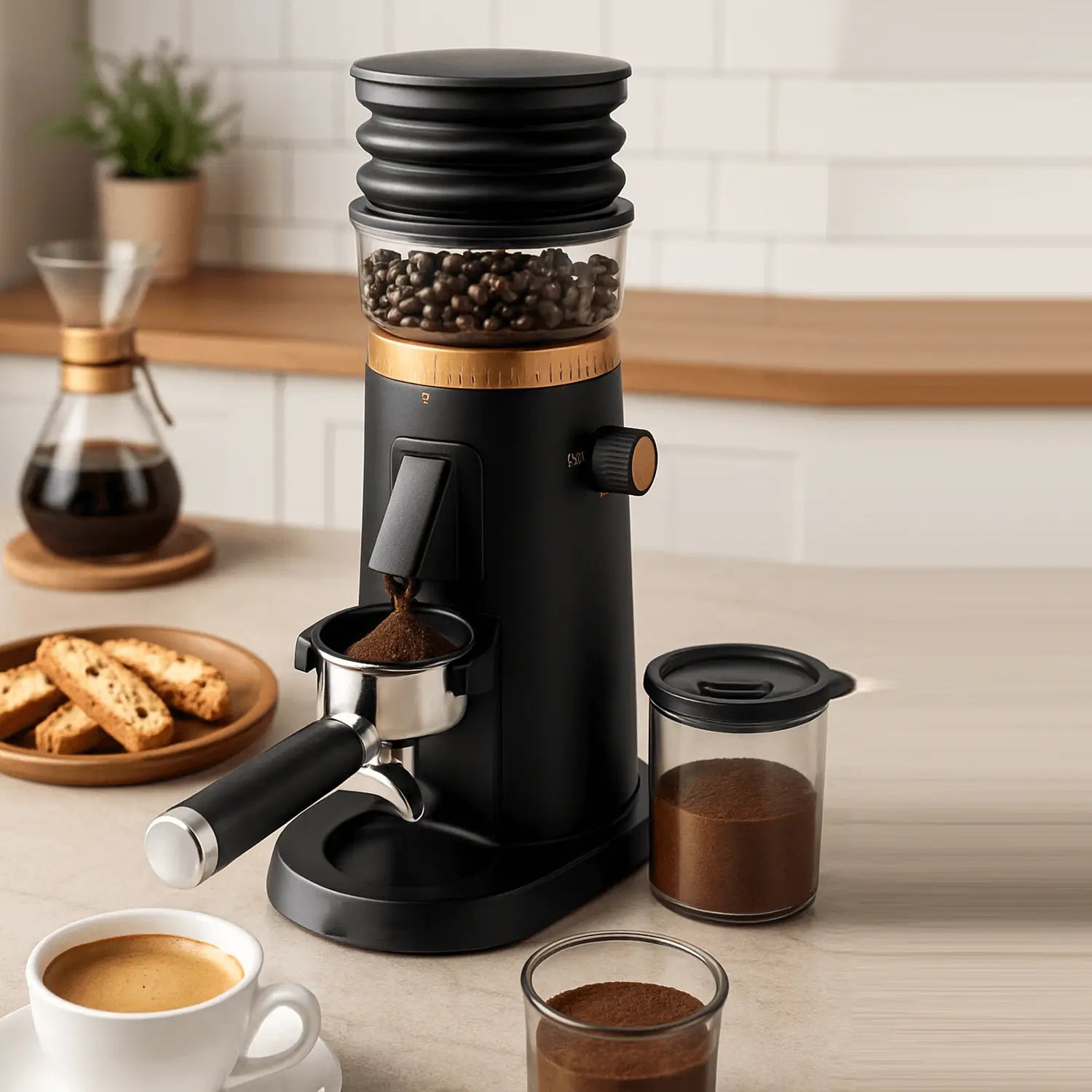 AMZCHEF Coffee Grinder with 75 Ultra-Fine Grind Settings