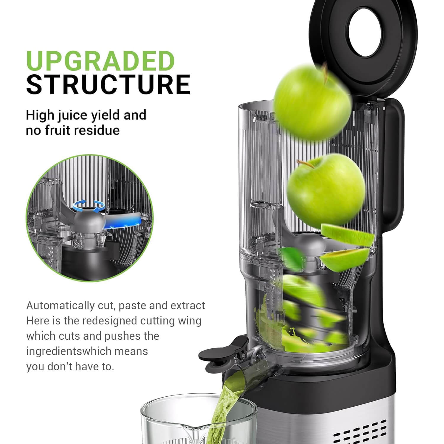 AMZCHEF Cold Press Juicer 5.2