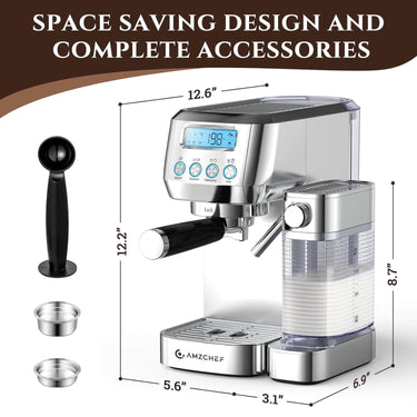 AMZCHEF 20 Bar Cappuccino Machines with Automatic Milk Frother