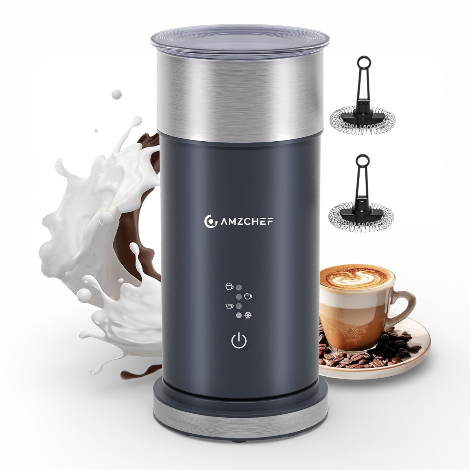 AMZCHEF 4-in-1 IPX6 Waterproof Electric Milk Frother