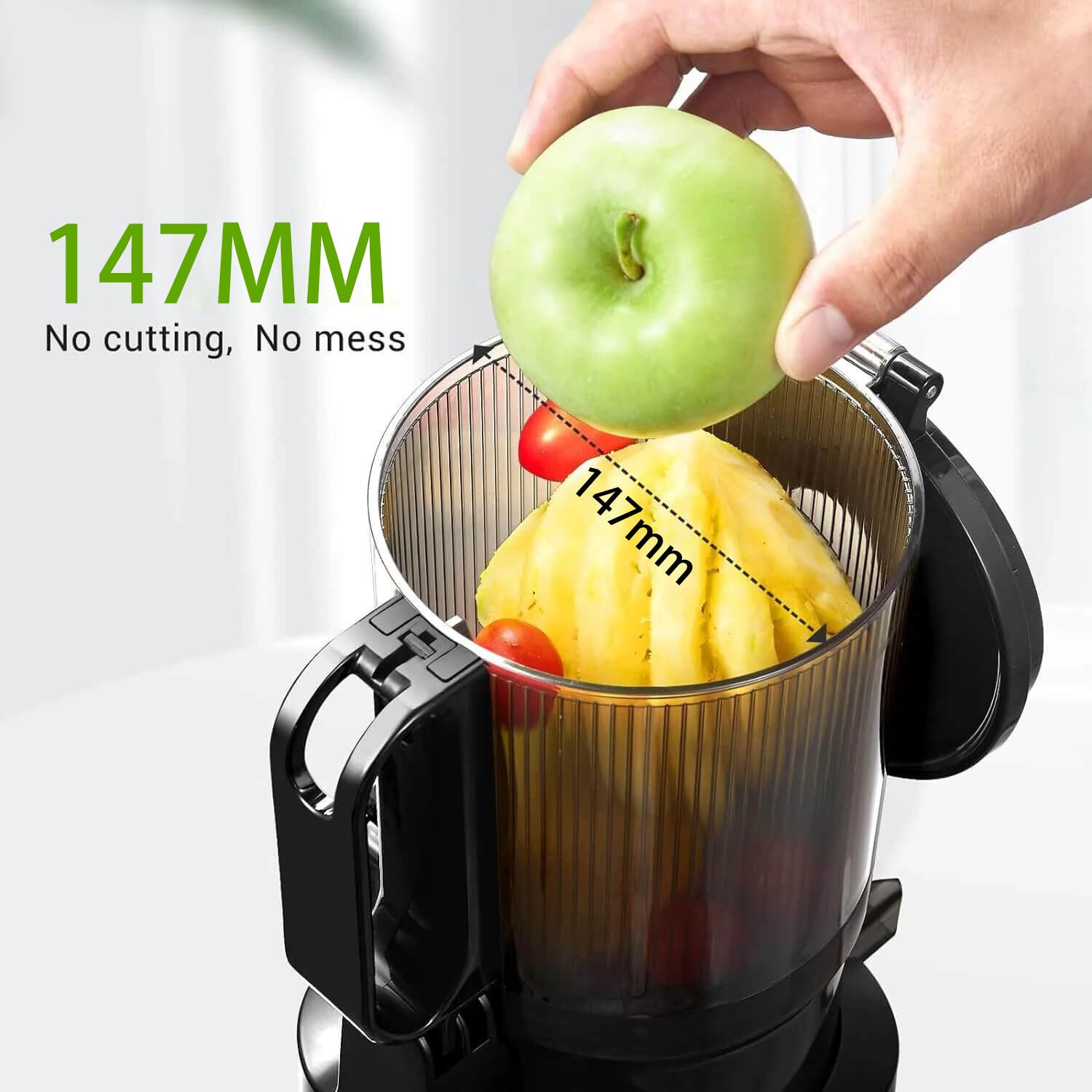 AMZCHEF Masticating Juicer Feeding with 5.8‘’ Large Auger