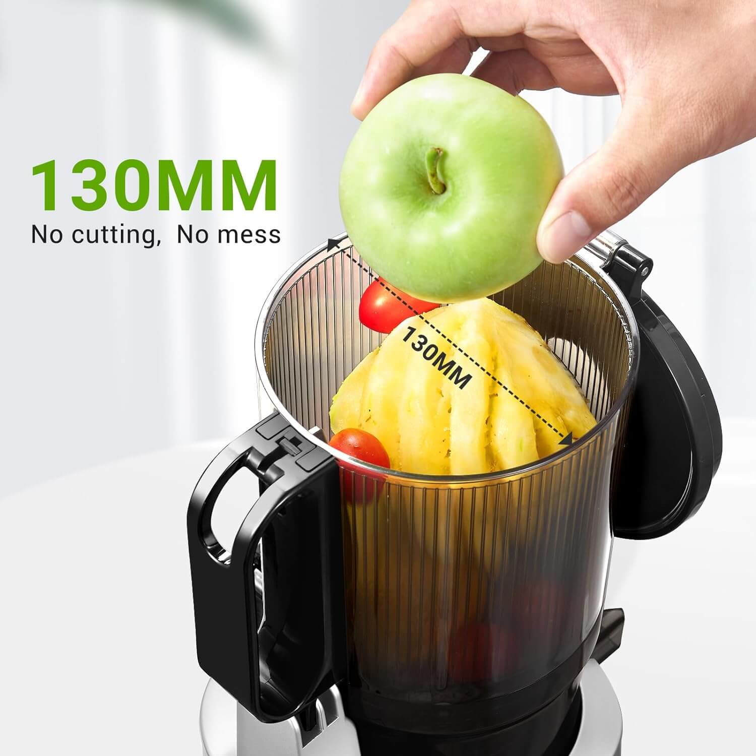 AMZCHEF Masticating Juicer 5.8-Inch Self-Feeding Silver
