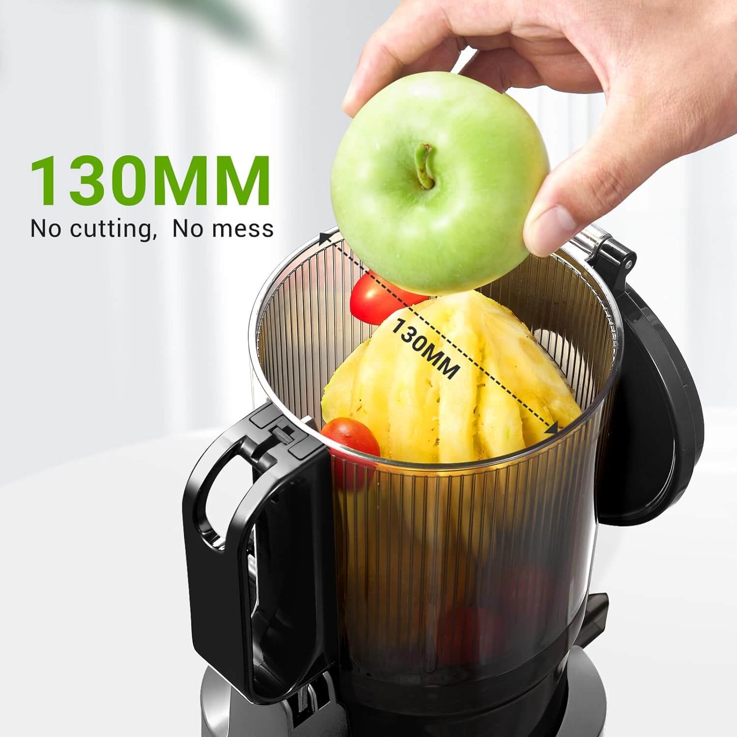 AMZCHEF Masticating Juicer 5.8-Inch Self-Feeding Fit Whole Fruits & Vegetables