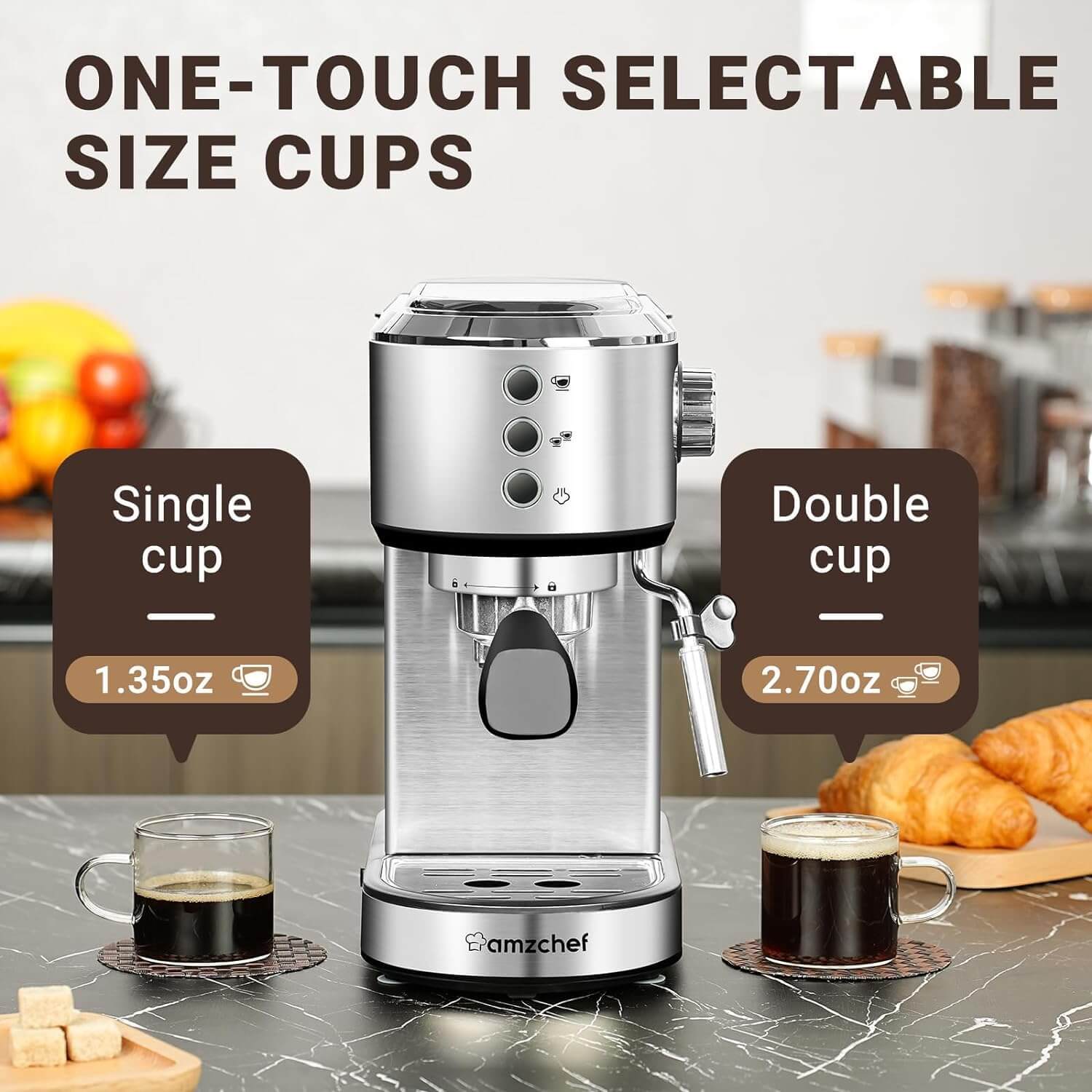 AMZCHEF Espresso Machine 20 Bar