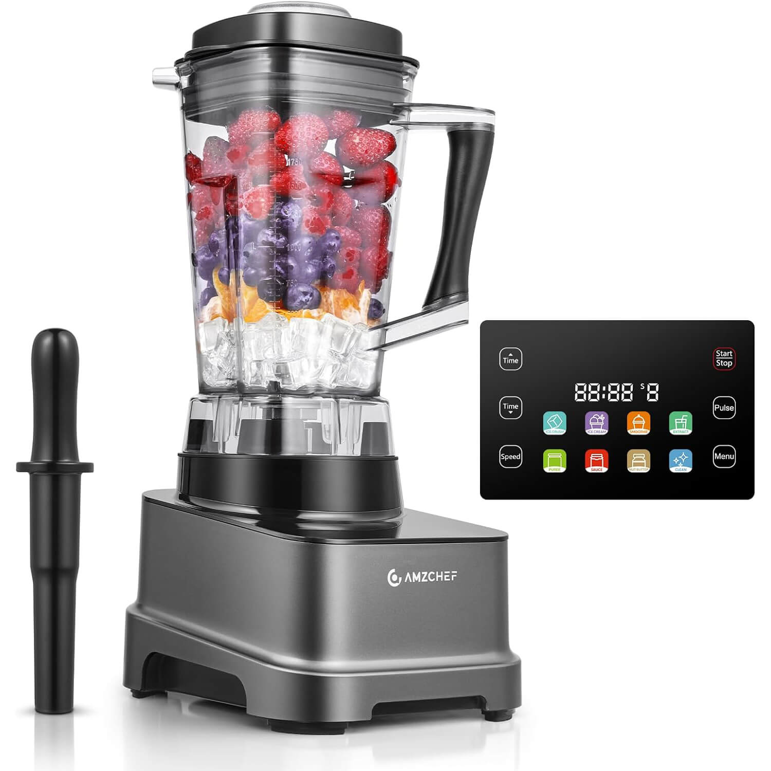 AMZCHEF 8-IN-1 Professional Blenders 2025 with LED Panel Touch Control 2000W