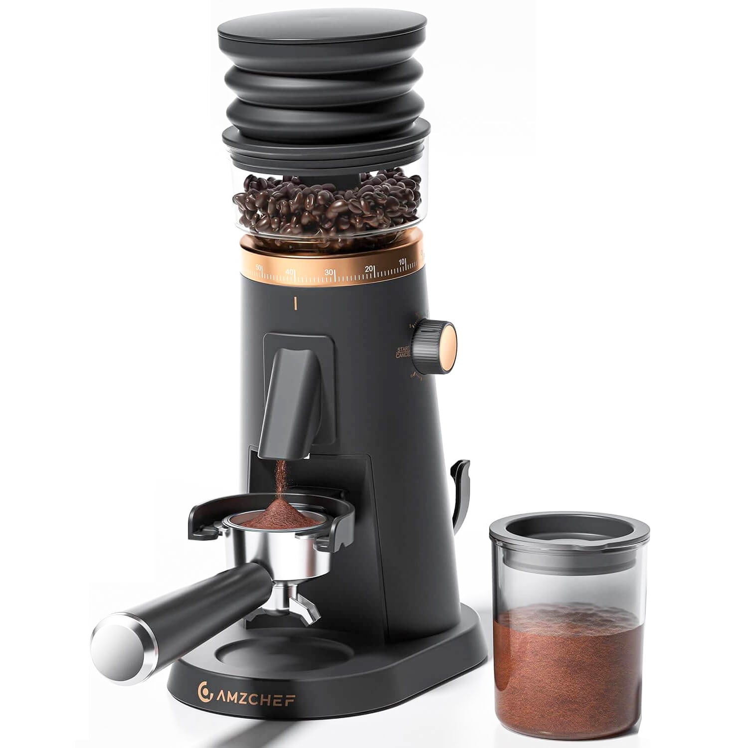 AMZCHEF Coffee Grinder with 75 Ultra-Fine Grind Settings