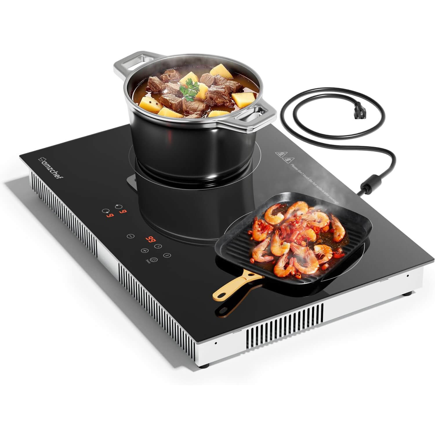 AMZCHEF Induction Stove Top 2 Burners 1800W for RV