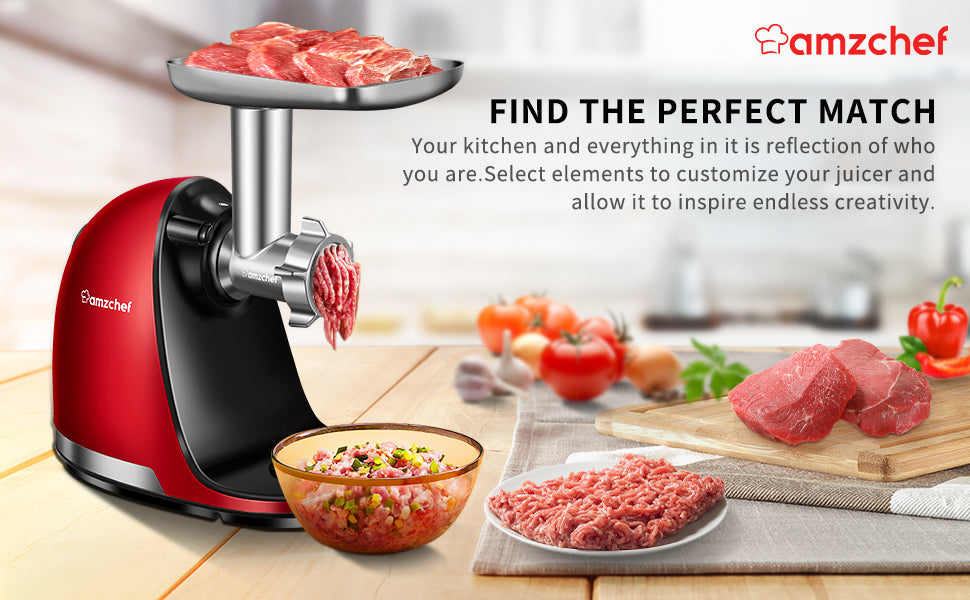 AMZCHEF Slow Juicer Metal Food Grinder Attachment
