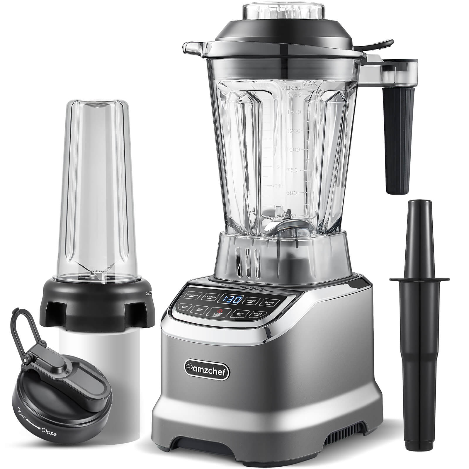 AMZCHEF ZM5003 Smoothie Countertop High-Speed Blender 1800W