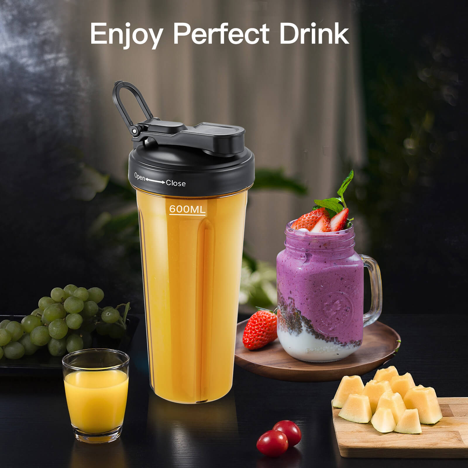 AMZCHEF ZM5003 Smoothie Countertop High-Speed Blender 1800W