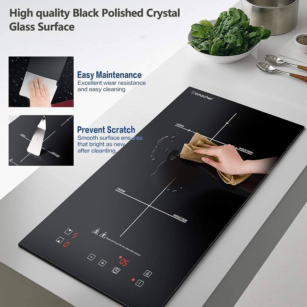 AMZCHEF Electric Induction Cooktop 12" Built-in 10 Power Levels