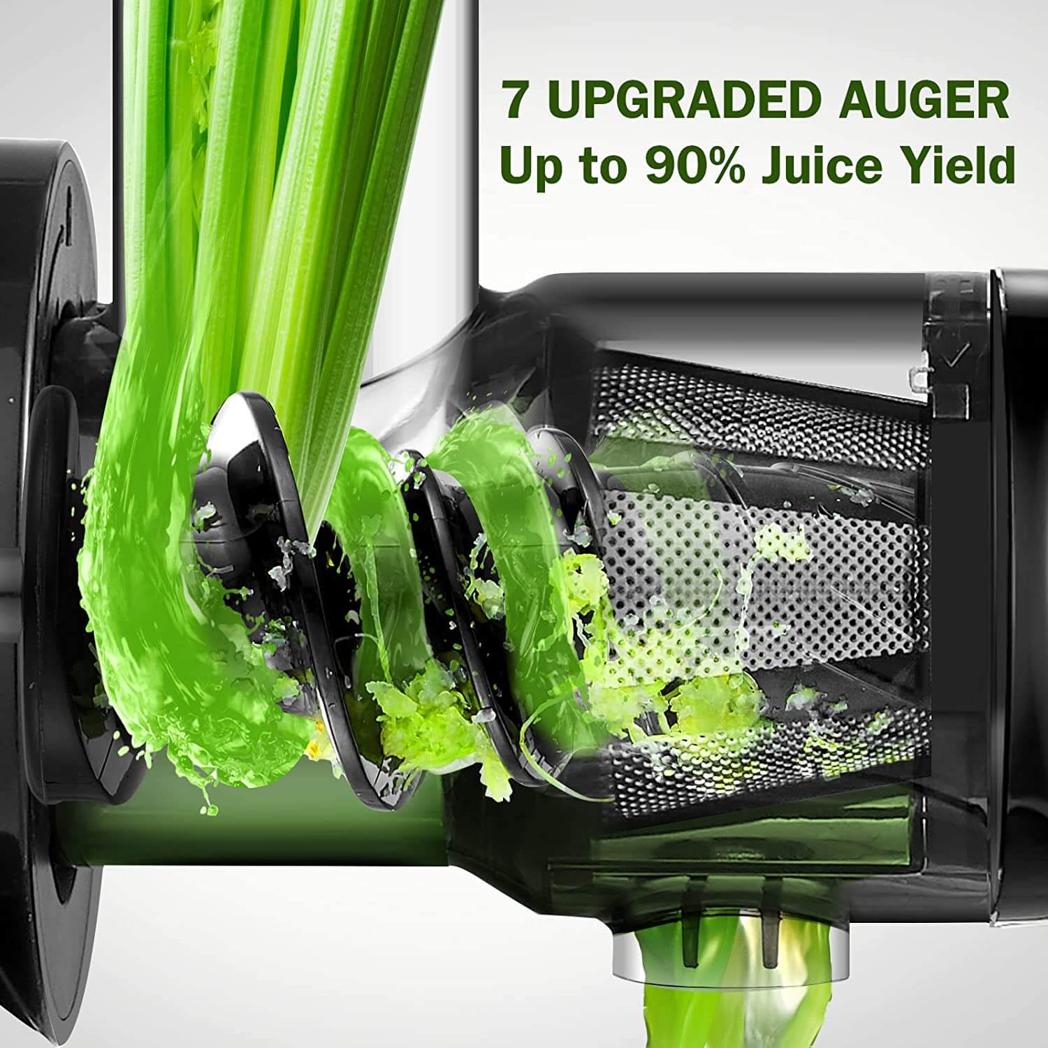 Slow Masticating Juicer AMZCHEF Cold Press Juicer Professional Machine ZM1501 Black Mini